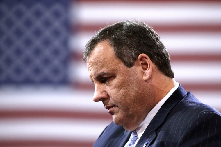 New Jersey Governor Chris Christie looks down while speaking at the Conservative Political Action Conference (CPAC) in National Harbor, Md.,  Feb. 26, 2015. (Photo by Kevin Lamarque/Reuters)