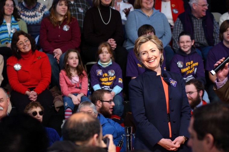 Hillary Clinton attends a town hall meeting at Berlin City Hall on Feb. 10, 2007 in Berlin, N.H.