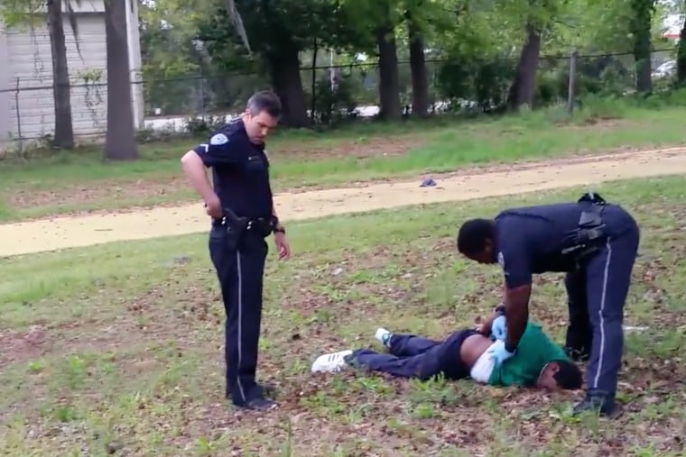 Screen grab of the video showing the April 4, 2015 shooting of Walter Scott. (Photo courtesy of MSNBC)