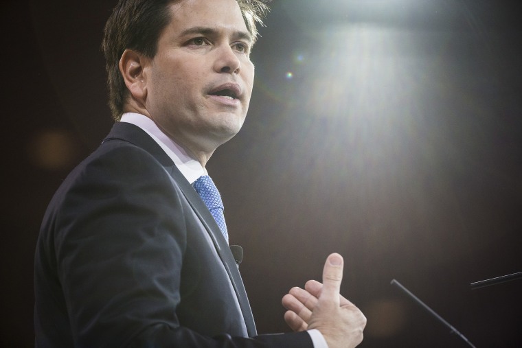 Marco Rubio, senateur republicain de Floride, lors de la CPAC  2015, conference d'action politique conservatrice, a National Harbor