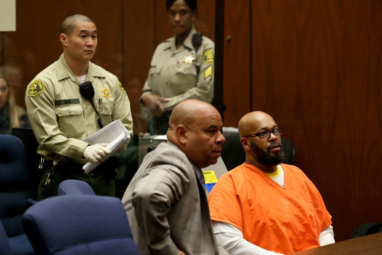 Former rap mogul Marion \"Suge'' Knight appears in court with his Lawyer Matthew P Fletcher in Los Angeles April 8, 2015, on charges that he and comedian Micah \"Katt\" Williams stole a photographer's camera in Beverly Hills. (Photo by Irfan Khan/Reuters)