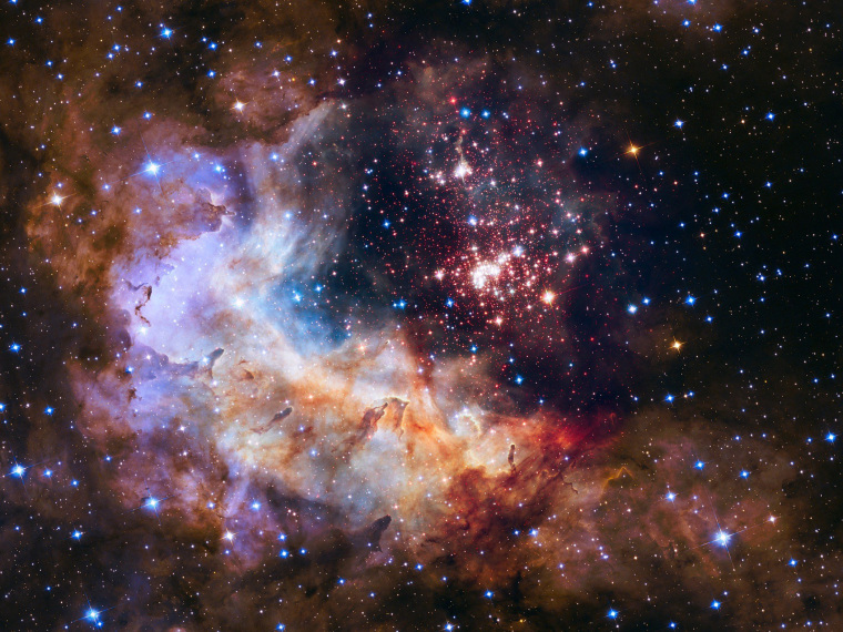 This NASA/ESA Hubble Space Telescope image of the cluster Westerlund 2 and its surroundings has been released to celebrate Hubble's 25th year in orbit and a quarter of a century of new discoveries, stunning images and outstanding science.