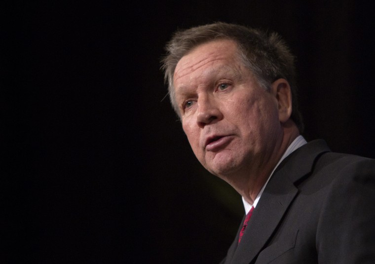 Ohio Governor John Kasich speaks at a luncheon during the Republican Jewish Coalition Spring Leadership Meeting at the Venetian Resort in Las Vegas, Nev., March 29, 2014. (Photo by Steve Marcus/Las Vegas Sun/Reuters)