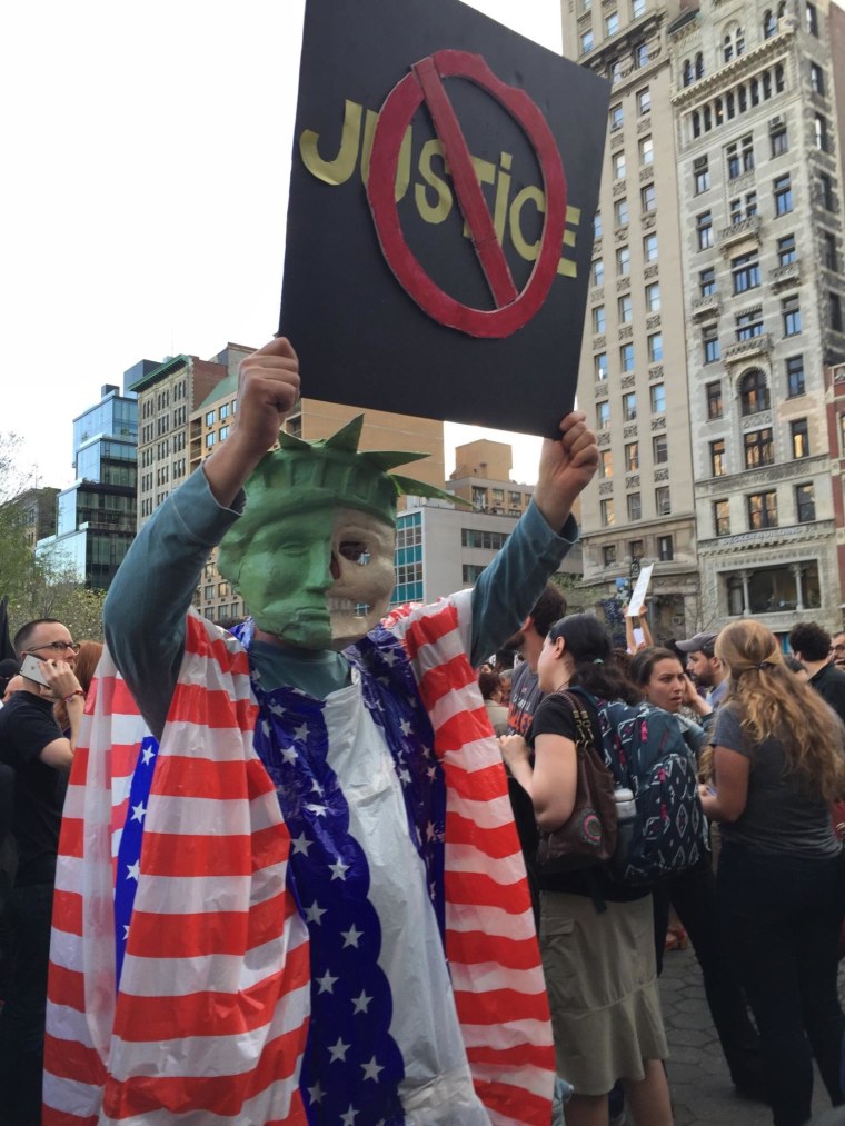 Protester in Union Square, New York City