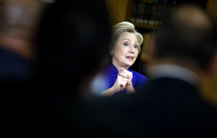 Democratic presidential candidate Hillary Rodham Clinton speaks at an event at Rancho High School, May 5, 2015, in Las Vegas. (Photo by John Locher/AP)