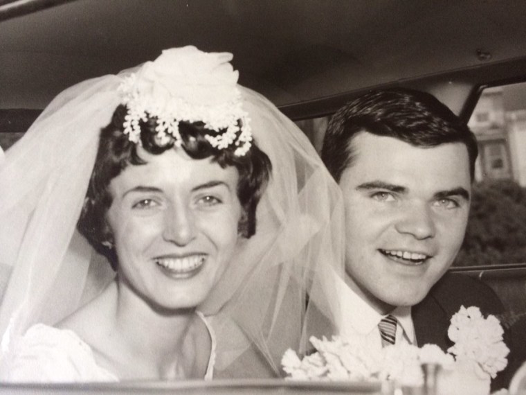 Ed Fouhy and his wife, Barbara, on their wedding day in 1961.