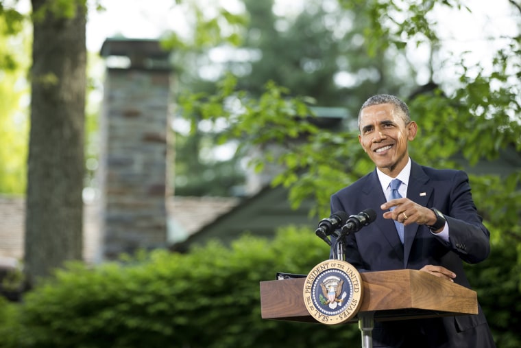 President Barack Obama speaks at a news conference at Camp David in Maryland, May 14, 2015. (Photo by Andrew Harnik/AP)