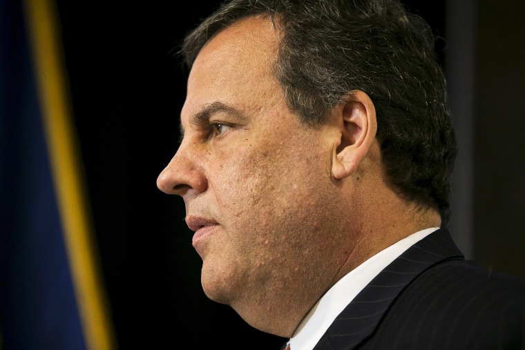 Possible Republican presidential candidate and New Jersey Governor Chris Christie waits offstage before speaking in Manchester, N.H., May 12, 2015. (Photo by Dominick Reuter/Reuters)