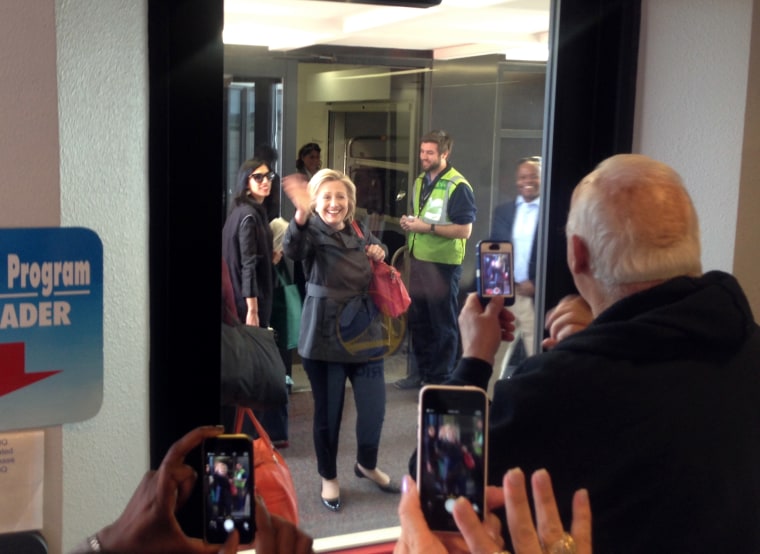 Hillary Clinton boarding her plane, May 19, 2015. (Photo by Alex Seitz-Wald/MSNBC)