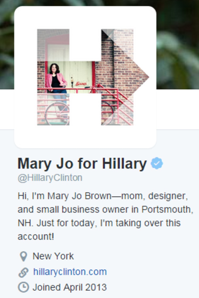 Hillary Clinton's Twitter account.
