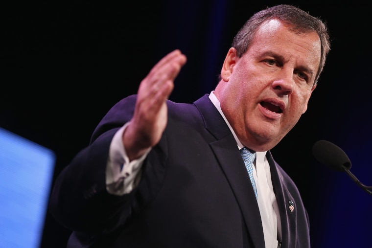 New Jersey Governor Chris Christie speaks to guests at the Iowa Freedom Summit on January 24, 2015 in Des Moines, Iowa. (Photo by Scott Olson/Getty)