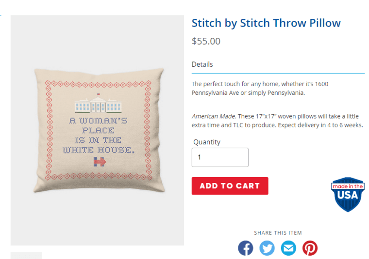Stitch by Stitch Throw Pillow