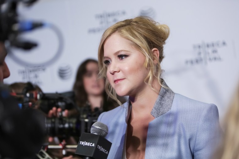 Comedian Amy Schumer speaks to the media during Tribeca Talks: Inside Amy Schumer during the 2015 Tribeca Film Festival at Spring Studios on April 19, 2015 in New York City. (Photo by Brent N. Clarke/FilmMagic/Getty)