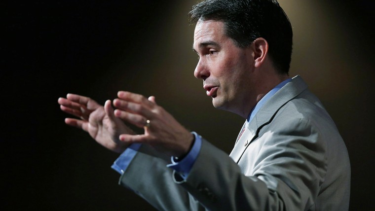 Wisconsin Governor Scott Walker and possible Republican presidential candidate speaks during the Rick Scott's Economic Growth Summit held at the Disney's Yacht and Beach Club Convention Center on June 2, 2015 in Orlando, Fl. (Photo by Joe Raedle/Getty)