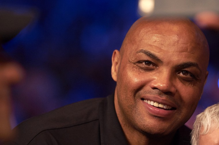 Former NBA player and TNT commentator Charles Barkley in crowd before Floyd Mayweather vs. Manny Pacquiao fight at MGM Grand Garden Arena, Las Vegas, Nev., May 2, 2015. (Photo by Robert Beck /Sports Illustrated/Getty)