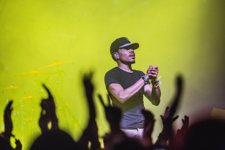 Chance the Rapper performs in the group 'The Social Expirement' at the Austin Music Hall on March 20, 2015 in Austin, Texas. (Lenny Gilmore/RedEye/TNS/Getty)