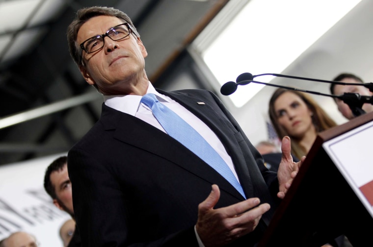 Republican presidential candidate and former Texas Governor Rick Perry formally announces his candidacy for the 2016 Republican nomination for president at an event in Addison, Texas, June 4, 2015. (Photo by Mike Stone/Reuters)
