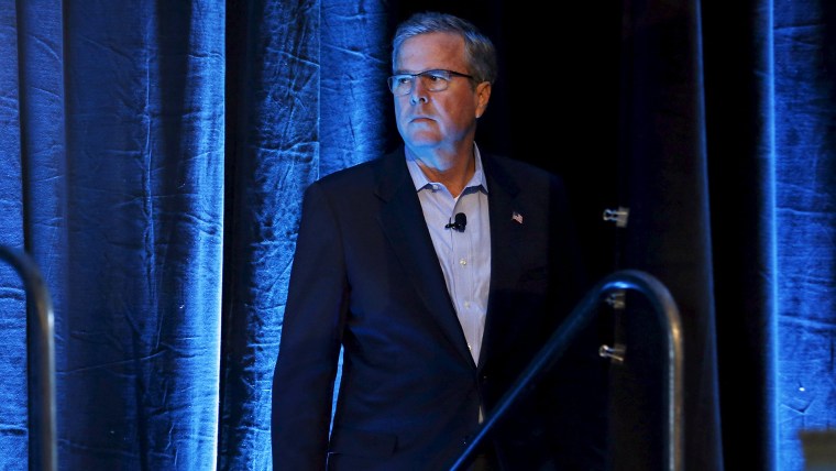 Former Governor of Florida Jeb Bush waits for his introduction at the Iowa Agriculture Summit in Des Moines, Iowa, in this March 7, 2015 file photo. (Photo by Jim Young/Reuters)