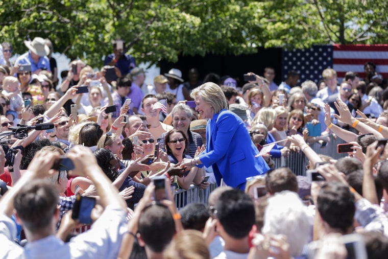 Democratic 2016 US presidential candidate Hillary Clinton arrives to make her official launch address on Roosevelt Island in New York, N.Y. on June 13, 2015. (Photo by Andrew Gombert/EPA)