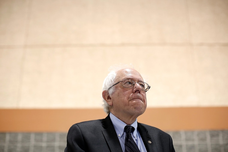 Potential Democratic presidential candidate Sen. Bernie Sanders (R) (I-VT) waits to deliver his remarks at the South Carolina Democratic Party state convention April 25, 2015 in Columbia, S.C. (Photo by Win McNamee/Getty)
