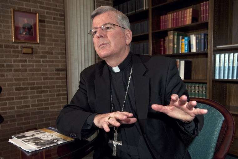 Archbishop John C. Nienstedt is seen at his office in St. Paul, Minn., Oct. 18, 2010. (Photo by Craig Lassig/AP)