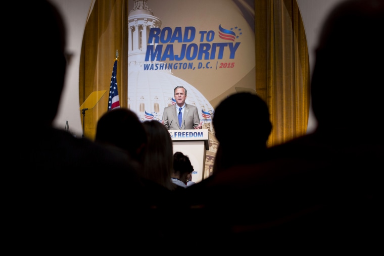 Republican presidential candidate, former Florida Gov. Jeb Bush speaks at the Road to Majority 2015 convention in Washington, D.C., June 19, 2015. (Photo by Pablo Martinez Monsivais/AP)