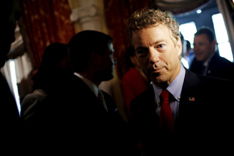 Republican presidential candidate Senator Rand Paul (R-KY) arrives to address a legislative luncheon held as part of the \"Road to Majority\" conference in Washington, June 18, 2015. (Photo by Carlos Barria/Reuters)