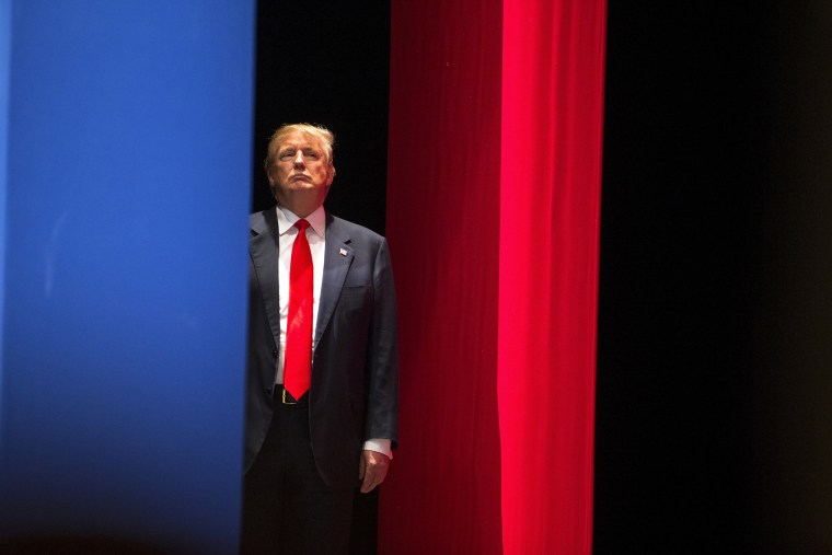 Real estate developer Donald Trump prepares to go on stage to speak during the Freedom Summit in Greenville, South Carolina May 9, 2015. (Photo by Chris Keane/Reuters)