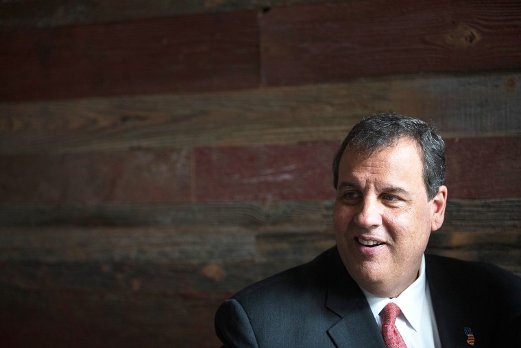 New Jersey Governor Chris Christie greets guests during a campaign event on June 12, 2015 in Cedar Rapids, Iowa. (Photo by Scott Olson/Getty)