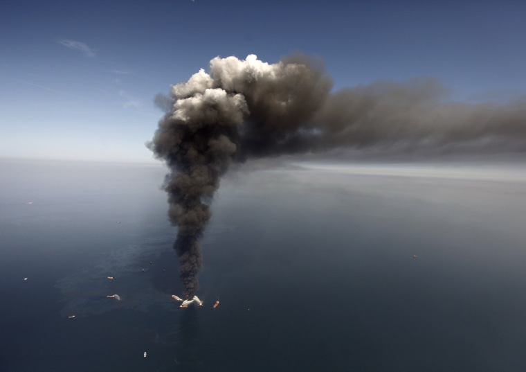 FILE - In this April 2010 file photo, oil can be seen in the Gulf of Mexico, more than 50 miles southeast of Venice on Louisiana's tip.