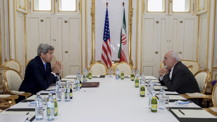U.S. Secretary of State John Kerry meets with Iranian Foreign Minister Javad Zarif at a hotel in Vienna, Austria June 30, 2015. (Photo by State Department/Reuters)
