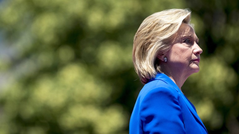 Hillary Clinton, former secretary of state and 2016 Democratic presidential candidate, pauses while speaking at her first campaign rally at Four Freedoms Park on Roosevelt Island in New York, on June 13, 2015. (Photo by Andrew Harrer/Bloomberg/Getty)