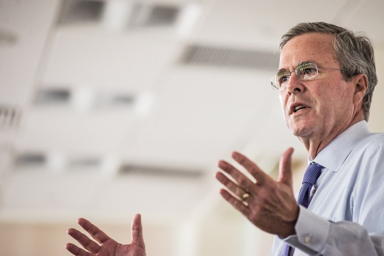 Republican presidential candidate and former Florida Gov. Jeb Bush answers questions from employees of Nephron Pharmaceutical Company June 29, 2015 in West Columbia, S.C. (Photo by Sean Rayford/Getty)