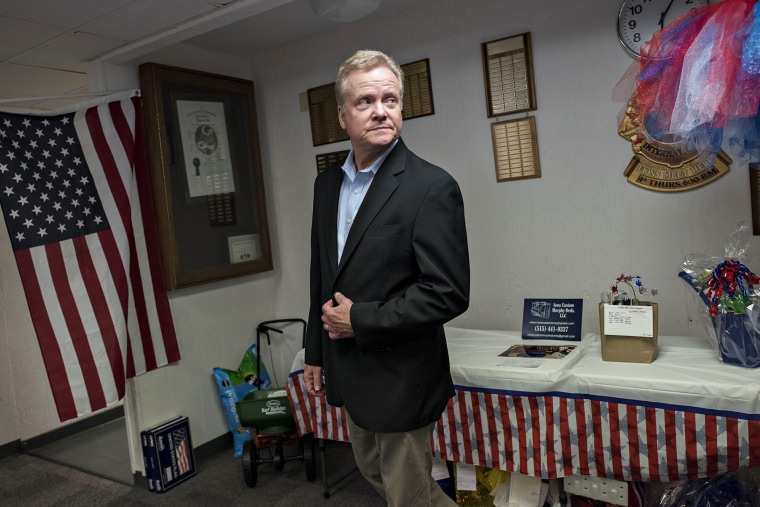 Jim Webb, former senator from Virginia, arrives to speak at an Urbandale Democrats Flag Day gathering in Urbandale, Iowa on June 14, 2015. (Photo by Daniel Acker/Bloomberg/Getty)