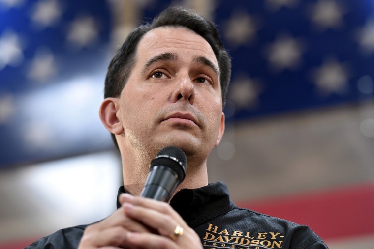 Republican presidential candidate and Wisconsin Governor Scott Walker speaks at a Harley Davidson motorcycle dealership in Las Vegas, Nev. on July 14, 2015. (Photo by David Becker/Reuters)