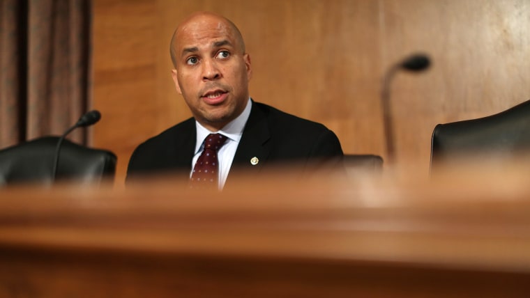 Sen. Cory Booker (D-NJ) delivers opening remarks during a subcommittee hearing at the Dirksen Senate Office Building on Capitol Hill July 30, 2014 in Washington, D.C. (Photo by Chip Somodevilla/Getty)