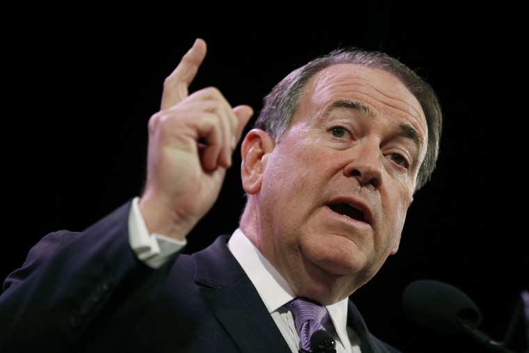 Former Governor of Arkansas Mike Huckabee speaks at the Freedom Summit in Des Moines, Iowa on Jan. 24, 2015. (Photo by Jim Young/Reuters)