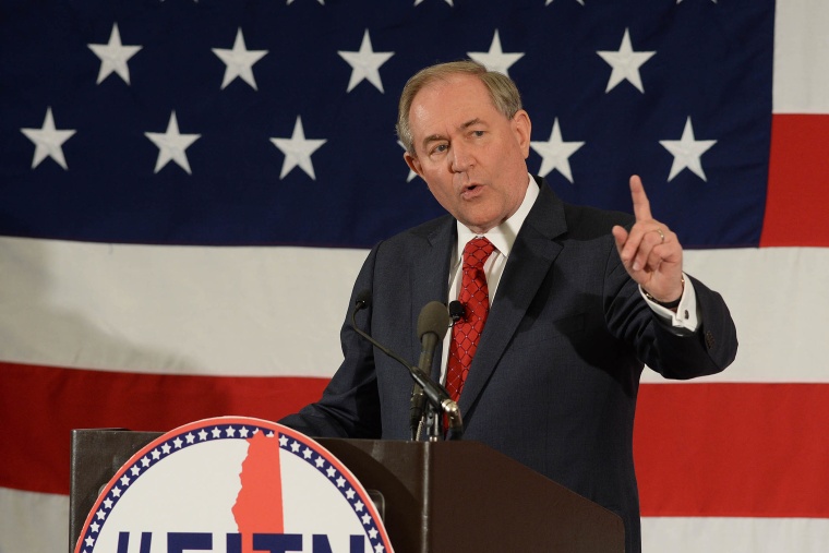 Former Virginia Gov. Jim Gilmore speaks at the First in the Nation Republican Leadership Summit (Photo by Darren McCollester/Getty).