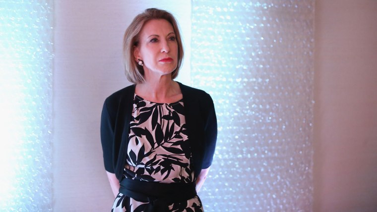 Former business executive Carly Fiorina prepares to speak to guests gathered at the Point of Grace Church for the Iowa Faith and Freedom Coalition 2015 Spring Kickoff on April 25, 2015 in Waukee, Iowa. (Photo by Scott Olson/Getty)