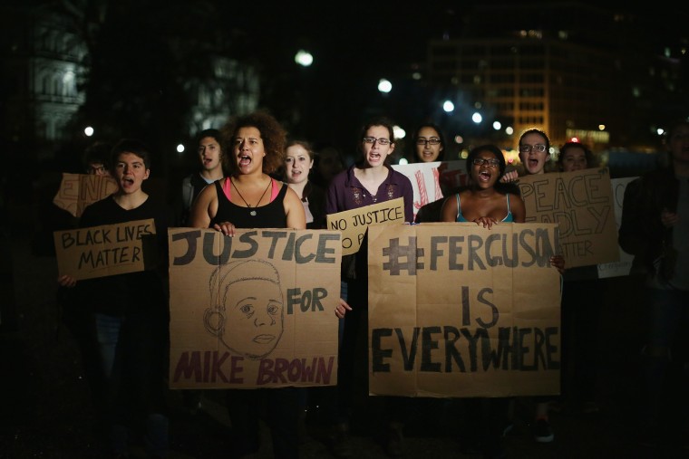 Hundreds Rally In DC After Grand Jury Decision In Michael Brown Shooting. (Photo by Chip Somodevilla/Getty)