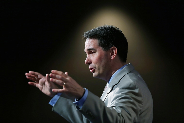 Wisconsin Governor Scott Walker and possible Republican presidential candidate speaks during the Rick Scott's Economic Growth Summit held at the Disney's Yacht and Beach Club Convention Center on June 2, 2015 in Orlando, Fla. (Photo by Joe Raedle/Getty)