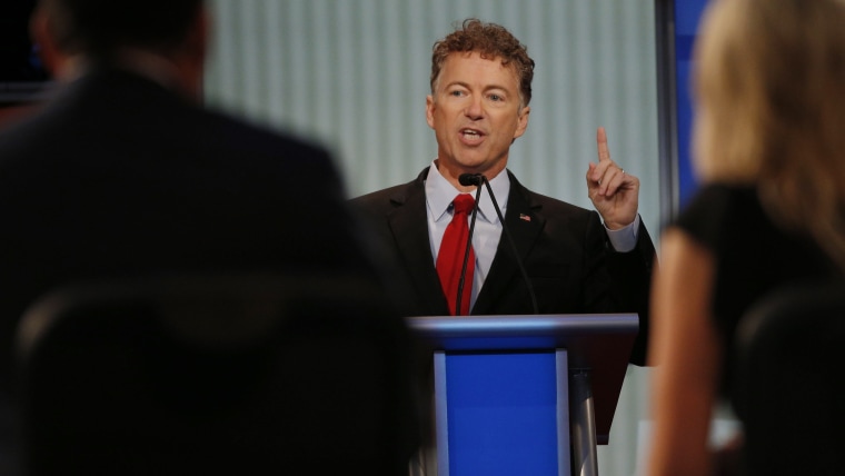Republican 2016 U.S. presidential candidate U.S. Senator Rand Paul answers a question at the first official Republican presidential candidates debate of the 2016 U.S. presidential campaign in Cleveland, Ohio, Aug. 6, 2015. (Photo by Brian Snyder/Reuters)