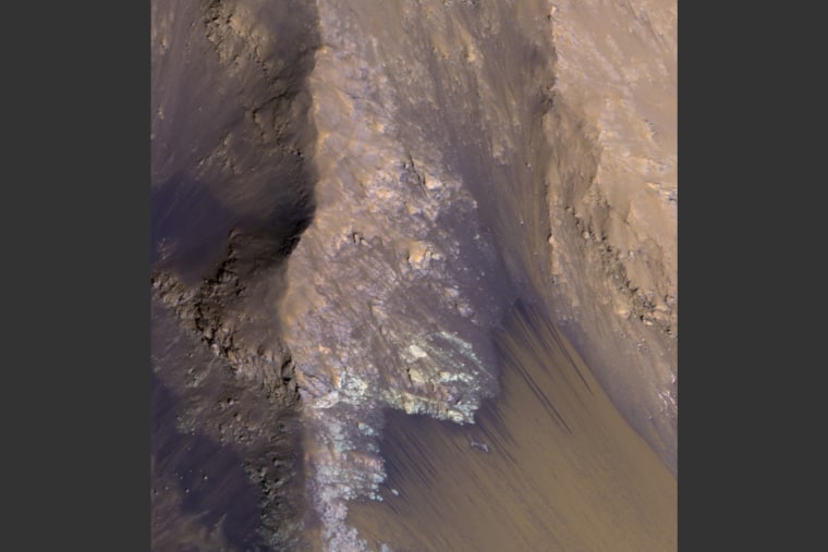 Seasonal Flows in Mars' Valles Marineris.&nbsp;Among the many discoveries by NASA's Mars Reconnaissance Orbiter since the mission was launched on Aug. 12, 2005, are seasonal flows on some steep slopes.