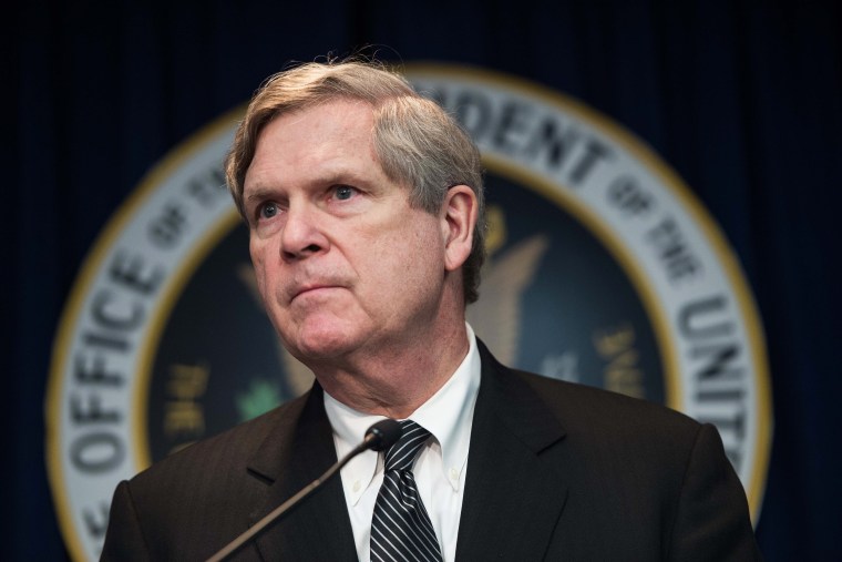 US Agriculture Secretary Tom Vilsack speaks at a press conference in Washington, DC on March 18, 2015. (Photo by Nicholas Kamm/AFP/Getty)