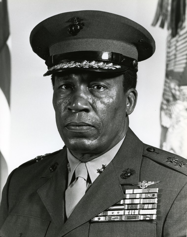 U.S. Marine Corps Lt. General Frank E Petersen in 1986. (Photo by SSgt. T. L. Burton/Marine Corps)