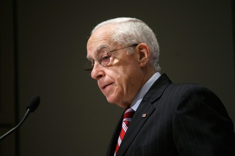 Then, U.S. Attorney General Michael Mukasey speaks during a document donation ceremony on Dec. 16, 2008 in Washington, D.C. (Photo by Alex Wong/Getty)