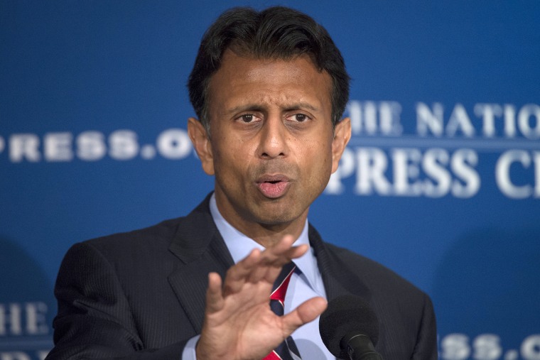 Republican presidential candidate, La. Gov. Bobby Jindal speaks at the National Press Club in Washington on Sept. 10, 2015. (Photo by Molly Riley/AP)