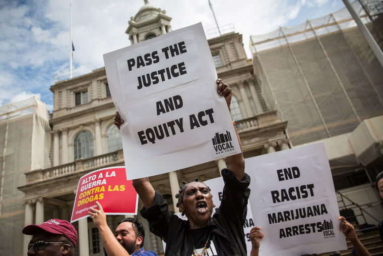 Elizabeth Owens protests on the steps of New York City Hall in support of the Fairness and Equity Act on July 9, 2014 in New York City. (Photo by Andrew Burton/Getty)