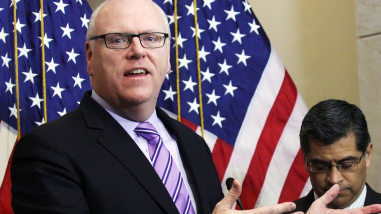 Rep. Joe Crowley gestures during news conference on Capitol Hill in Washington, Wednesday, February 25, 2015. (Photo by Lauren Victoria Burke/AP)