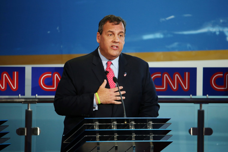 Republican presidential candidate, New Jersey Gov. Chris Christie takes part in the presidential debates at the Reagan Library on Sept. 16, 2015 in Simi Valley, Calif. (Photo by Justin Sullivan/Getty)